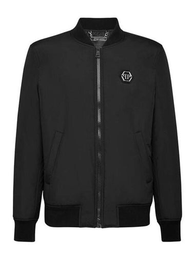 PP Logo Bomber Jacket Black - PHILIPP PLEIN - BALAAN 1