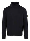 Wappen Patch Loose Fit Cotton Turtleneck Black - STONE ISLAND - BALAAN 2