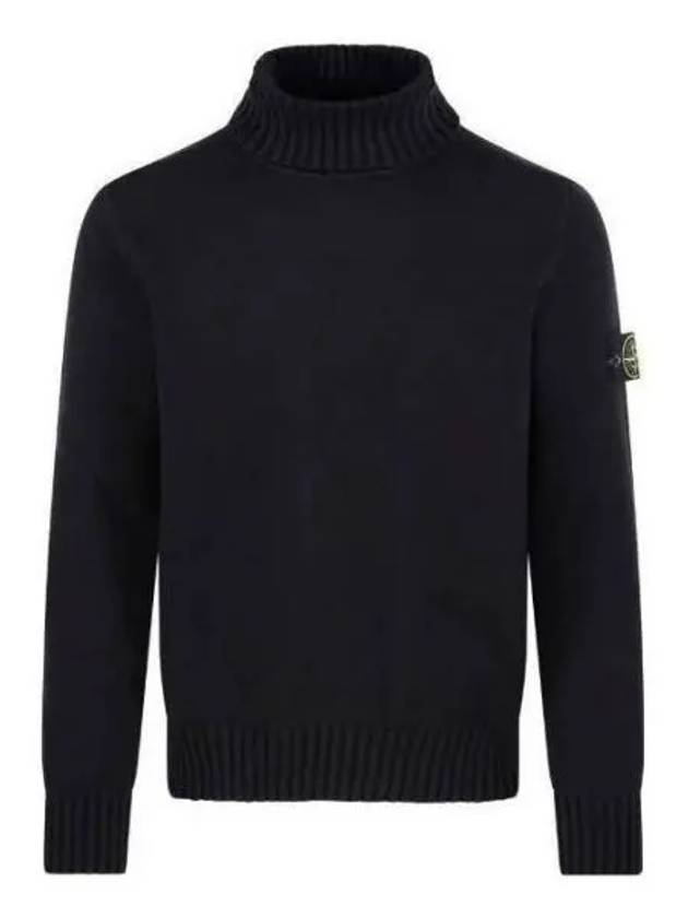 Wappen Patch Loose Fit Cotton Turtleneck Black - STONE ISLAND - BALAAN 2