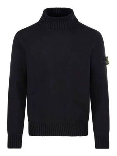 Wappen Patch Loose Fit Cotton Turtleneck Black - STONE ISLAND - BALAAN 2