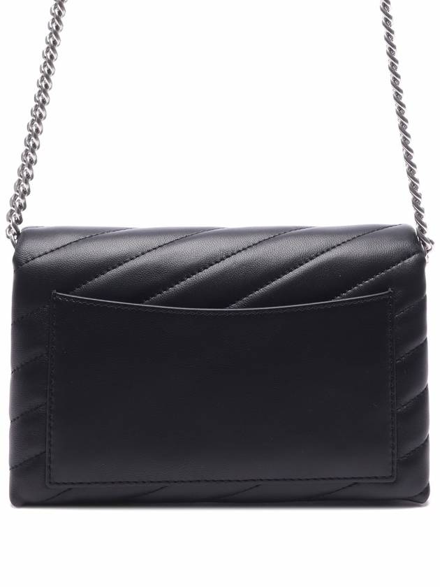 Kira Chevron Chain Long Wallet Black - TORY BURCH - BALAAN 5