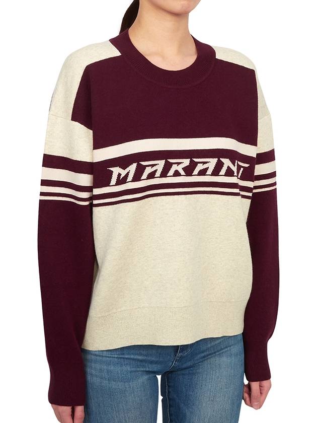 Callie Crew Neck Knit Top Wine - ISABEL MARANT - BALAAN 6