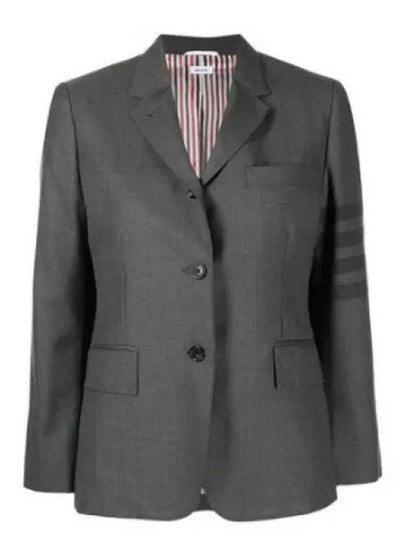 Women's Diagonal Stripe Single Breasted Wool Blazer Jacket Grey - THOM BROWNE - BALAAN 2