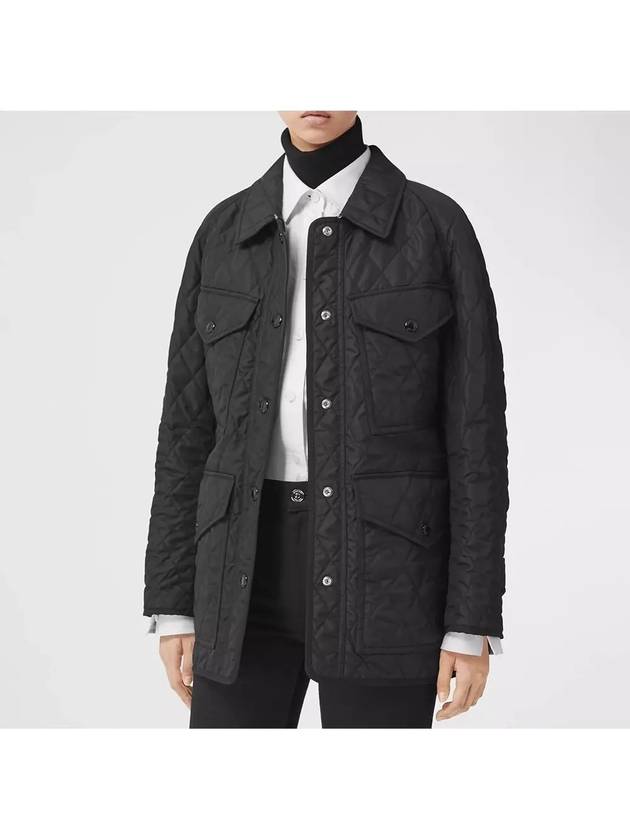 Diamond Quilted Nylon Canvas Field Jacket Black - BURBERRY - BALAAN 5