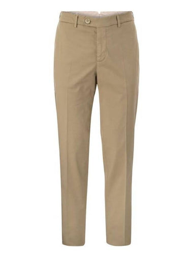 Tapered Chino Cotton Straight Pants Beige - BRUNELLO CUCINELLI - BALAAN 1