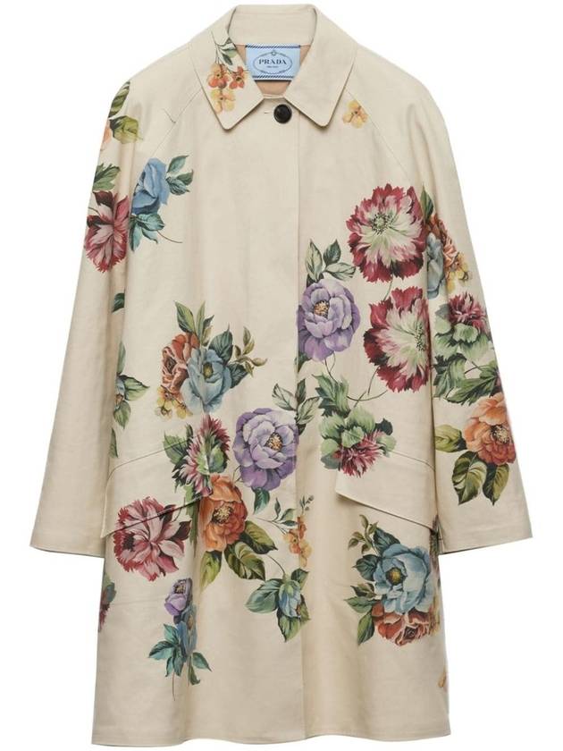 Printed Cotton Single Coat Sand Beige - PRADA - BALAAN 2