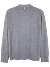 Men's Jersey Stitch V-Neck Cardigan Light Grey - THOM BROWNE - BALAAN 3