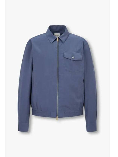 Rayon zip up collar overshirt light navy - PAUL SMITH - BALAAN 1