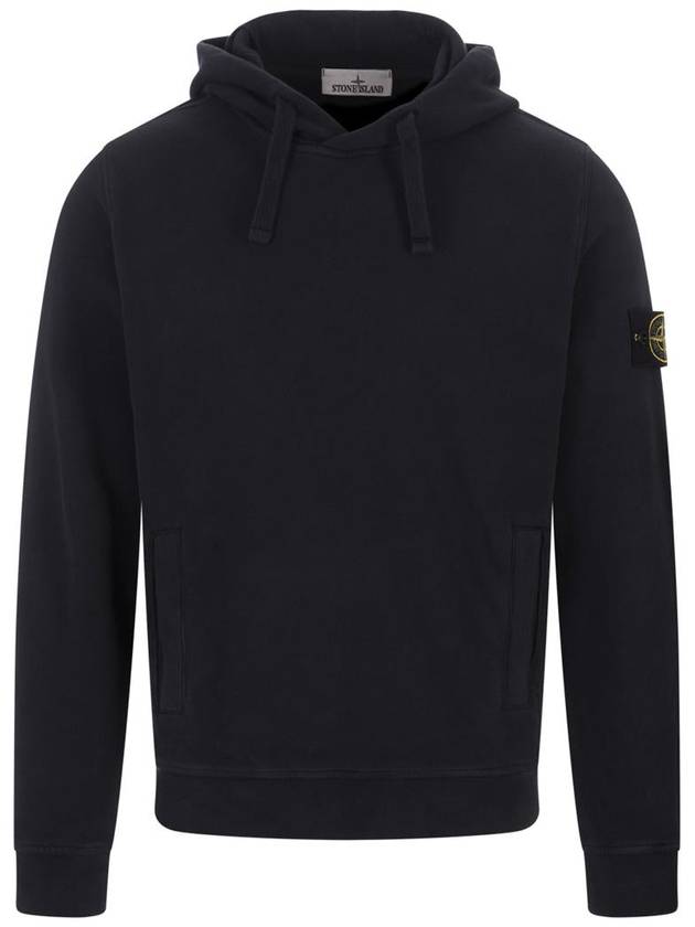 Wappen Patch Brushed Cotton Fleece Hoodie Navy - STONE ISLAND - BALAAN 2