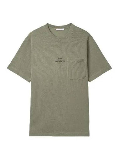 Logo Pocket Short Sleeve T Shirt Khaki - HELMUT LANG - BALAAN 1