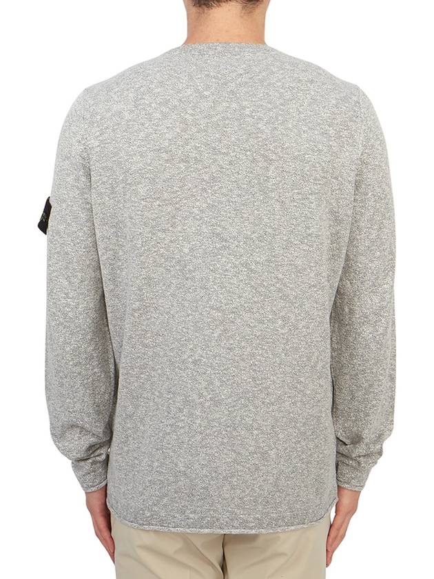 Compass Badge Ribbed Cotton Knit Top Grey - STONE ISLAND - BALAAN 4