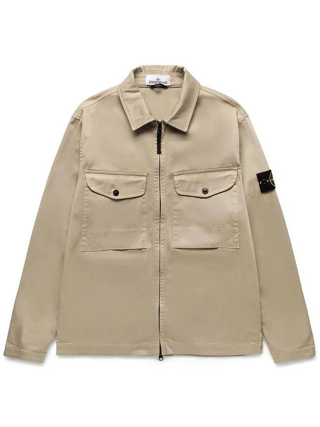 Tela Mock Neck Zip-up Jacket Beige - STONE ISLAND - BALAAN 2