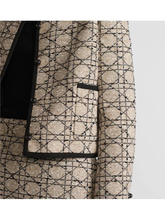 Cannage Cropped Tweed Jacket Beige - DIOR - BALAAN 5