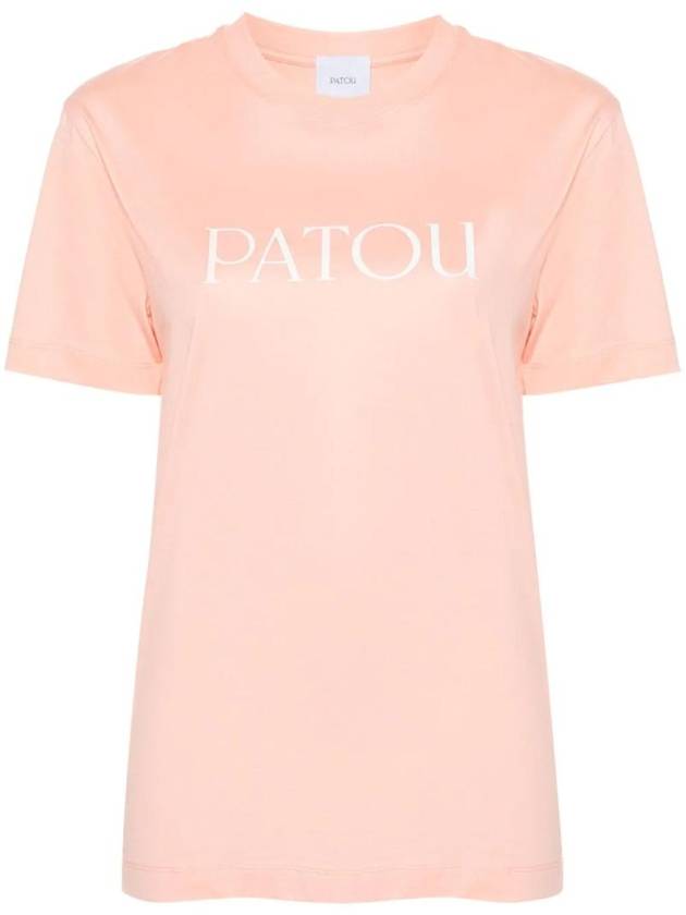 Logo Cotton Short Sleeve T-Shirt Orange - PATOU - BALAAN 1