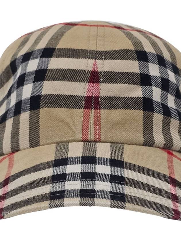 Check Cotton Ball Cap Beige - BURBERRY - BALAAN 4