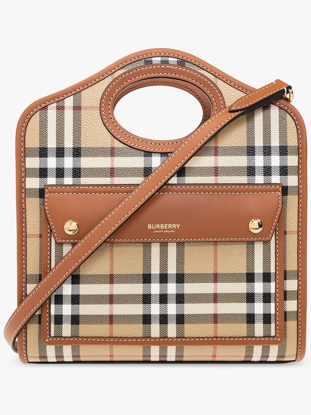 Check Mini Pocket Tote Bag Beige - BURBERRY - BALAAN 3