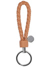 Intrecciato Leather Key Holder Coral - BOTTEGA VENETA - BALAAN 4