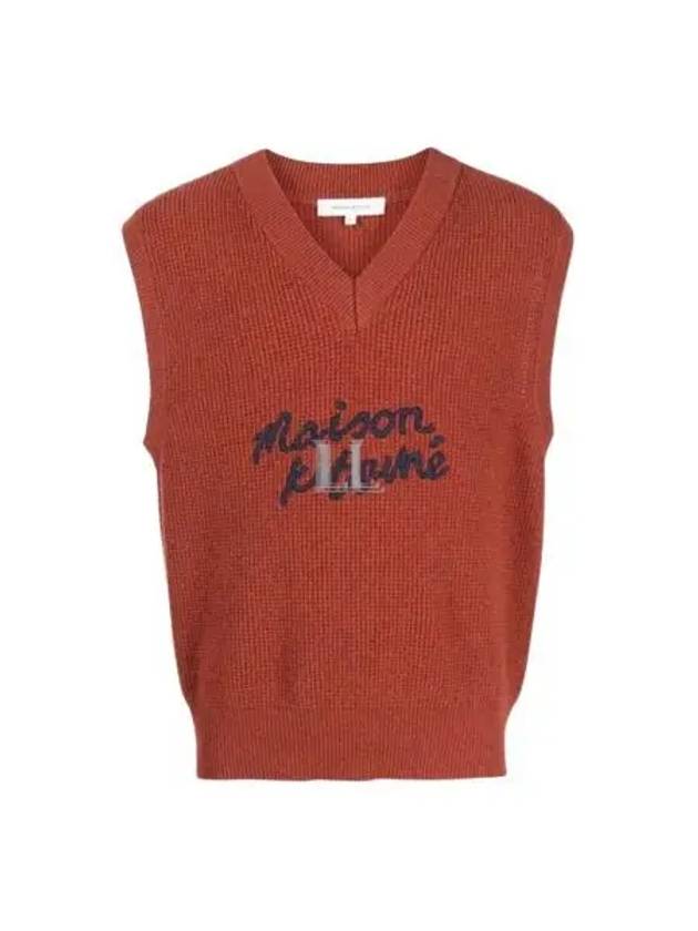 Logo Handwriting Oversize Vest Burnt Red - MAISON KITSUNE - BALAAN 2