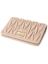 Matelasse Nappa Leather Card Wallet Pink - MIU MIU - BALAAN 4