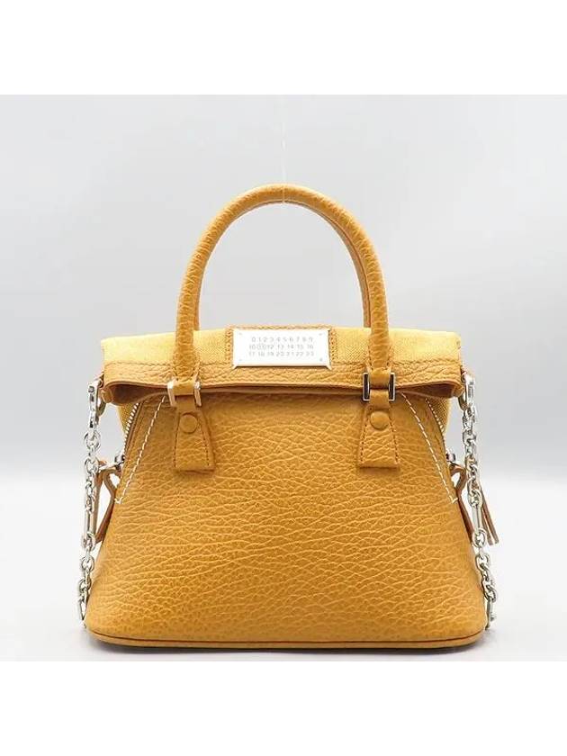 Maison Margiela S56WG0081 Mustard Leather 5AC Mini Micro Tote Bag Shoulder Strap 2WAY - MAISON MARGIELA - BALAAN 2