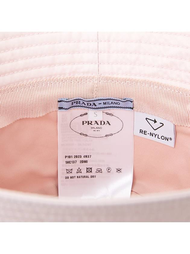 Re-Nylon Triangle Logo Bucket Hat Alabaster Pink - PRADA - BALAAN 8