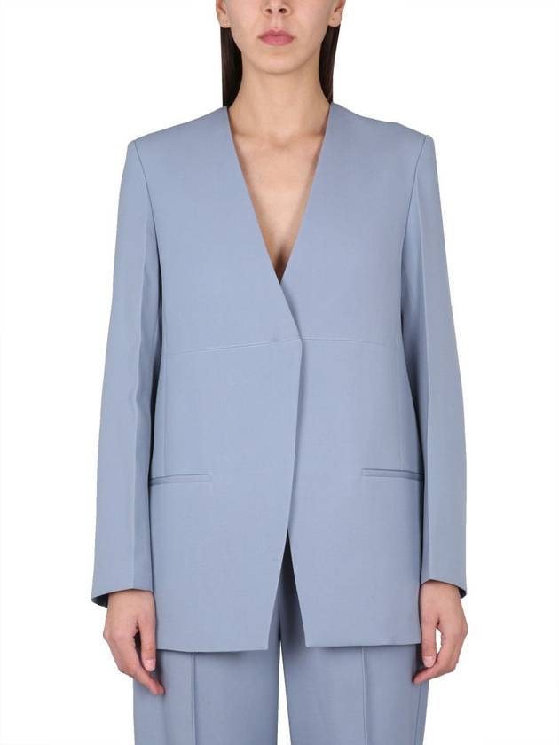 Women's Tailored Wool Gabardine Jacket Blue - JIL SANDER - BALAAN 2