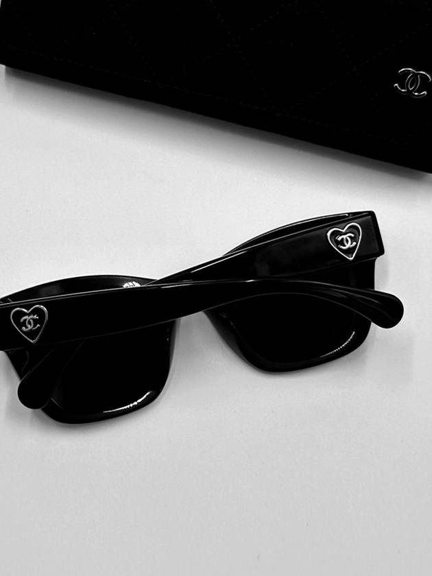 Eyewear Heart Logo Square Sunglasses Black - CHANEL - BALAAN 2