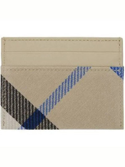 Checked Leather Card Wallet Beige - BURBERRY - BALAAN 2