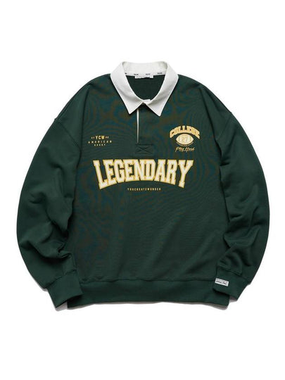 Legendary Rugby Sweatshirt Dark Green - YCW - BALAAN 2