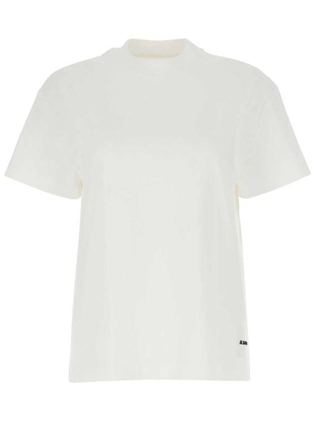 Logo Label Cotton 3 Pack Short Sleeve T-Shirt White - JIL SANDER - BALAAN 2