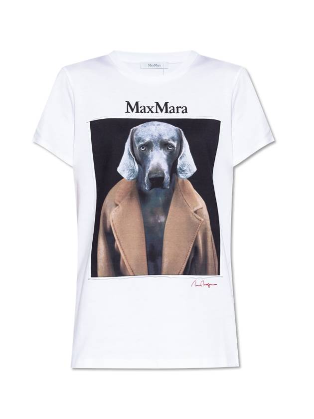 Cypria Print Cotton Short Sleeve T-Shirt White - MAX MARA - BALAAN 2