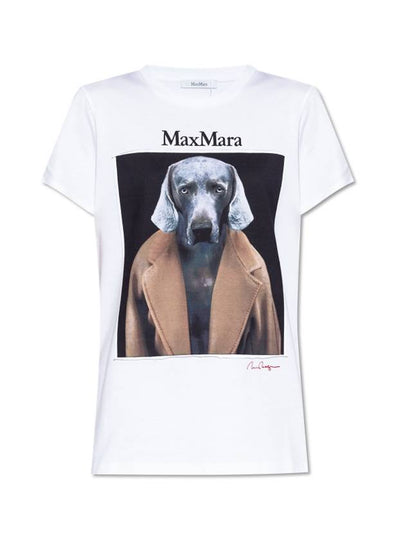 Cypria Print Cotton Short Sleeve T-Shirt White - MAX MARA - BALAAN 2