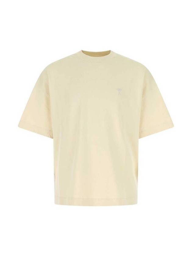 Logo Short Sleeve T-shirt Ivory - AMI - BALAAN 1