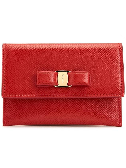 Vara Bow Card Wallet Red - SALVATORE FERRAGAMO - BALAAN 2