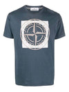 Compass Logo Printing Short Sleeve T-Shirt Blue - STONE ISLAND - BALAAN 1