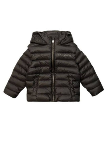 Kids Logo Hooded Suit Padding Black - BALMAIN - BALAAN 1