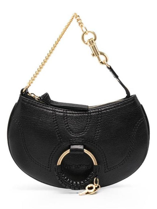 Women's Hana Embossed Logo Shoulder Bag Black - CHLOE - BALAAN 1