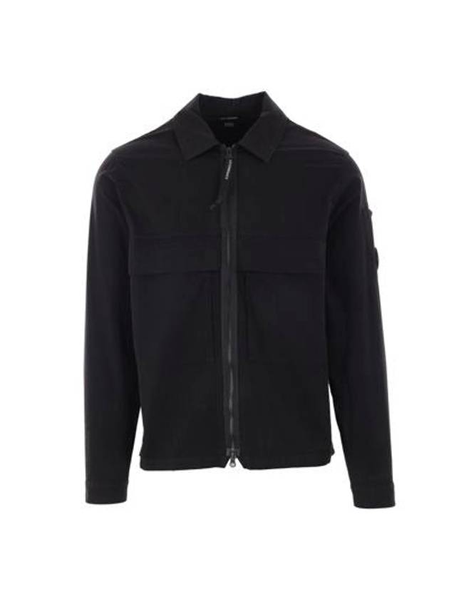 Organic Gabardine Over Long Sleeve Shirt Black - CP COMPANY - BALAAN 3