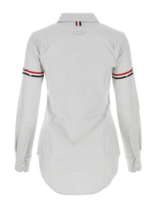 Women's Armband University Striped Oxford Shirt Medium Grey - THOM BROWNE - BALAAN 3