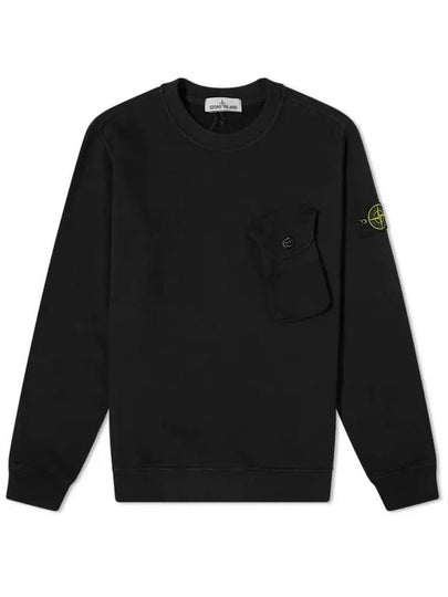 Men's Waffen Patch Pocket Sweatshirt Black - STONE ISLAND - BALAAN 2