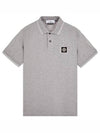 Stretch Cotton Pique Short Sleeve Polo Shirt Grey - STONE ISLAND - BALAAN 2