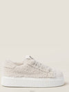 Logo Shearling Low Top Sneakers White - MIU MIU - BALAAN 3