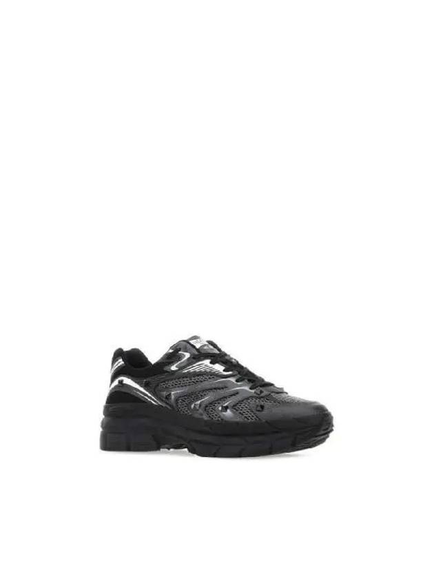 Fabric Calfskin Low Top Sneakers Black - VALENTINO - BALAAN 3