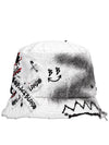 NINE Smile Logo Denim Bucket Hat White - BLACKBLOND - BALAAN 1