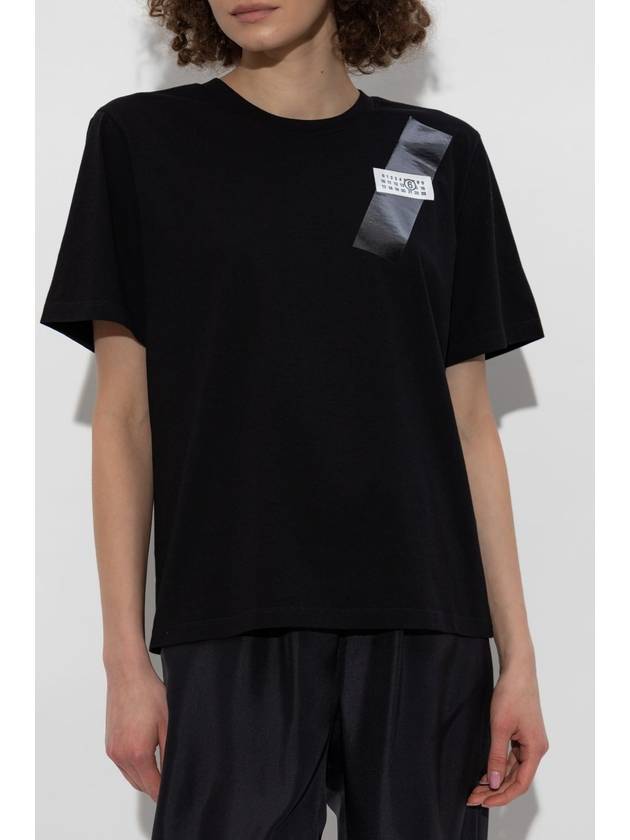 MM6 Maison Margiela T-shirt With Print, Women's, Black - MAISON MARGIELA - BALAAN 3