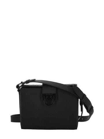 Man's Gancini Logo Cross Bag Black - SALVATORE FERRAGAMO - BALAAN 1