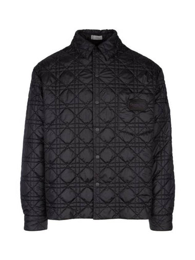 Cannage Overshirt Technical Fabric Black - DIOR - BALAAN 1