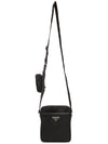 Triangle Logo Re-Nylon Saffiano Leather Cross Bag Black - PRADA - BALAAN 8