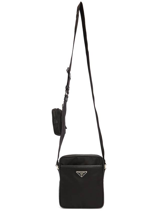 Triangle Logo Re-Nylon Saffiano Leather Cross Bag Black - PRADA - BALAAN 8