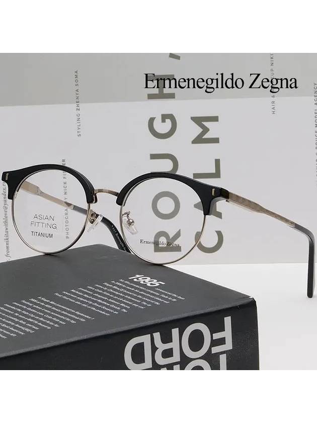 Zegna titanium glasses frame EZ5111D 055 retro gold semi horned - ERMENEGILDO ZEGNA - BALAAN 2